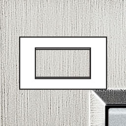 BTICINO LL-Rechthoek. afdekpl. 4 mod geborsteld staal