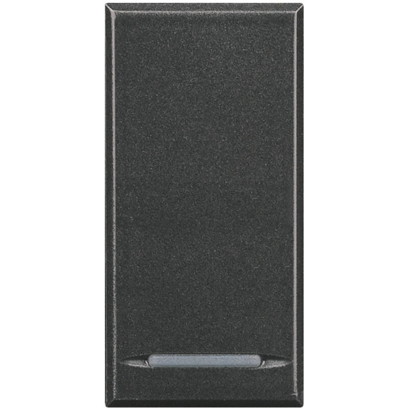 BTICINO Axolute drukknop NO tuimelbed. 1 mod antraciet met steekklem