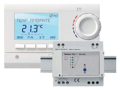 THEBEN Digitale klokthermostaat + ontvanger 2x 1,5V/230V 50HZ 24U/7D 1NO 6A