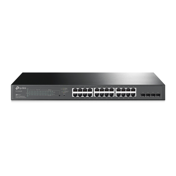 TP-LINK 28-Port Managed L2/L2+ Gigabit Ethernet (10/100/1000) Power over Ethernet (PoE+) 1U Zwart